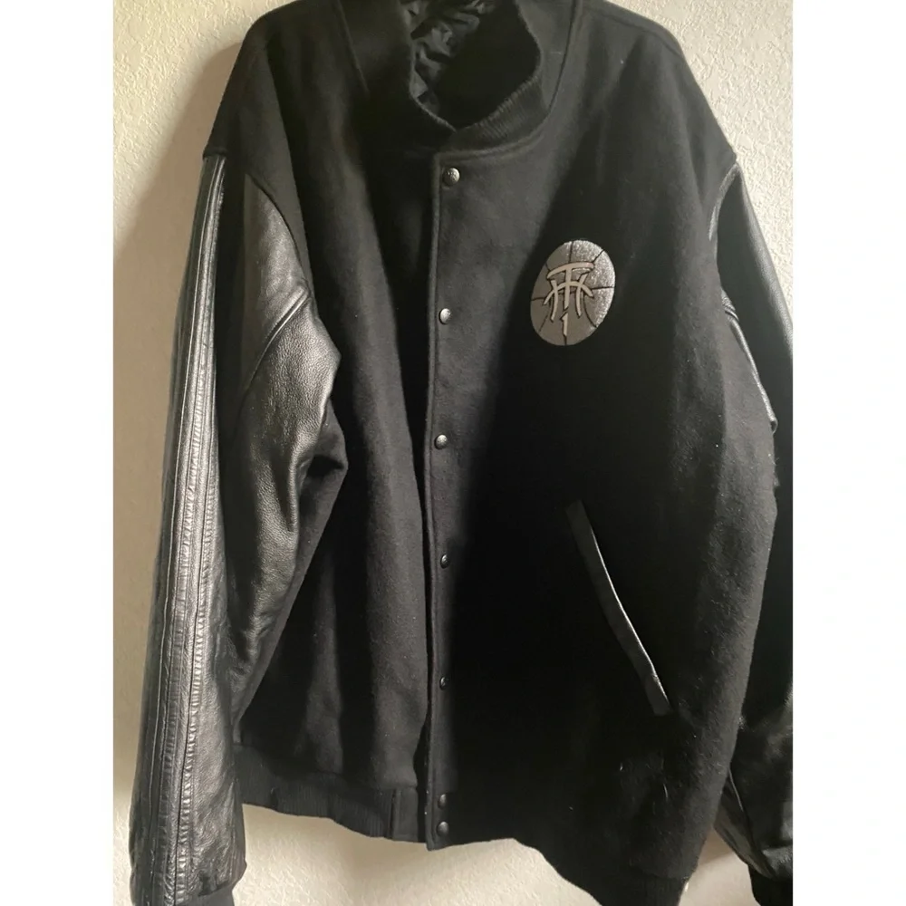 Rare Adidas Tracy McGrady Iconic Vintage Wool Leather Varsity Bomber Jacket 2XT